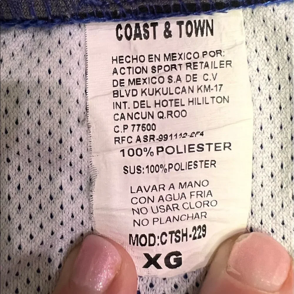 Coast & Town Men’s XG Blue/Black Board Shorts w Pockets & Adjustable Inside Tie